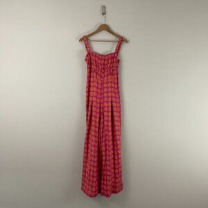 Urban Outfitters Ecote Floral Linen Blend Pleated Jumpsuit Size Small